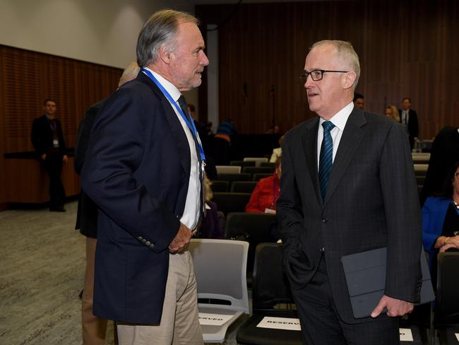 Prime Minister Malcolm Turnbull speaks with Bennelong MP John Alexander. Picture: AAP