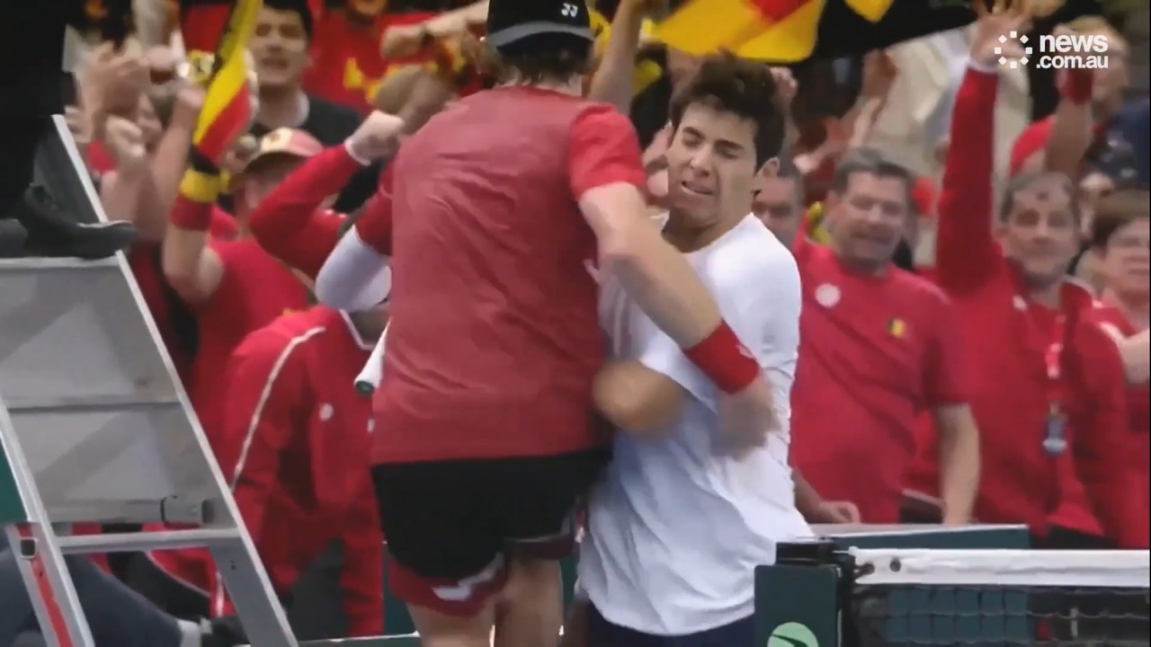 Davis Cup farce as shoulder charge takes out player