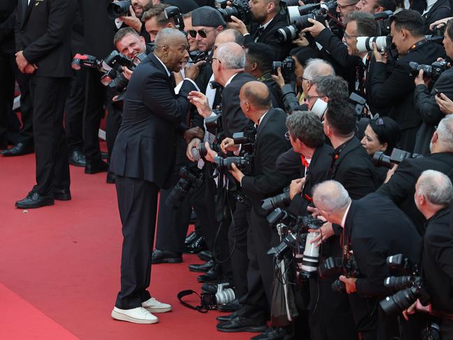 The star let loose at the snapper on the Cannes red carpet. Picture: Getty Images