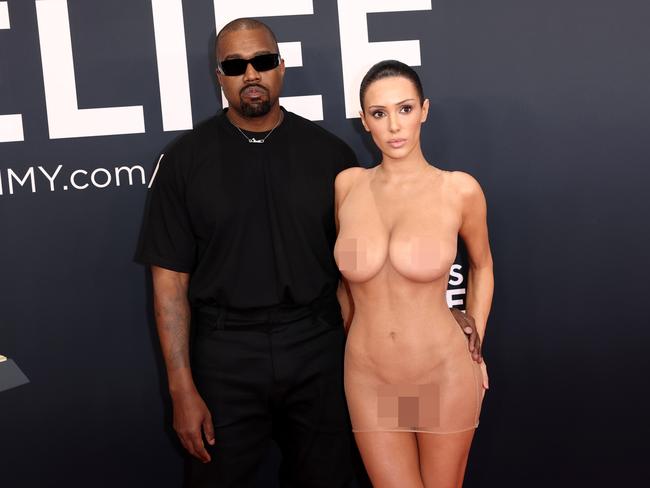 Censori and husband Kanye West came under fire for this near-naked Grammys stunt. Picture: Matt Winkelmeyer/Getty Images for The Recording Academy