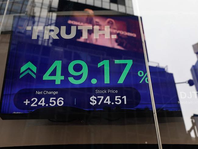 Trump Media’s share price skyrocketed after it went public last month. Picture: Michael Santiago (Getty Images)