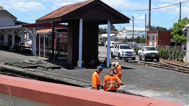 Work on the Rattler's Station Rd overpass. Picture: Scott Kovacevic