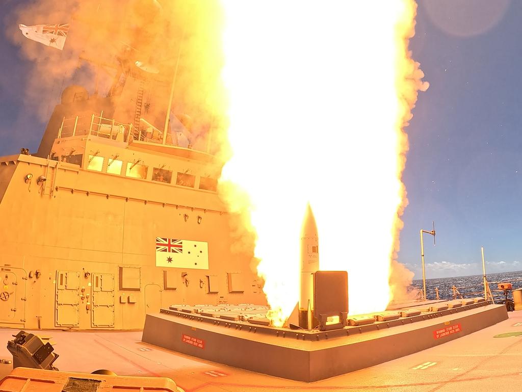 HMAS Sydney fires Royal Australian Navy’s first Standard Missile 6 (SM-6) during Exercise Pacific Dragon 2024.