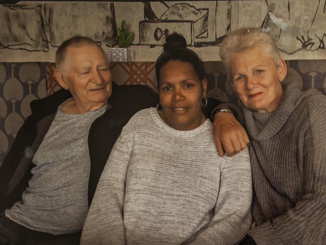 Brenda Matthews with her family Mac and Connie Ockers. Picture: Supplied