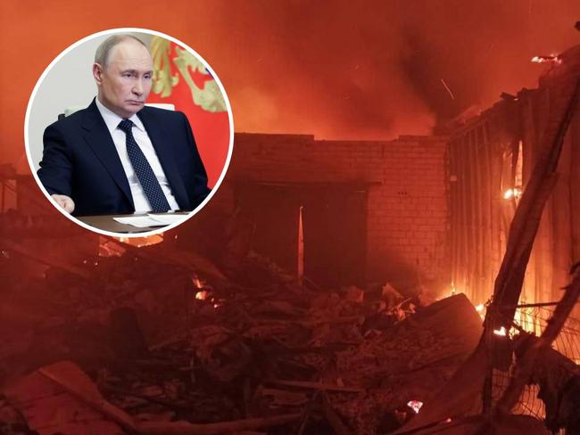 Russian drone attack on Ukraine.
