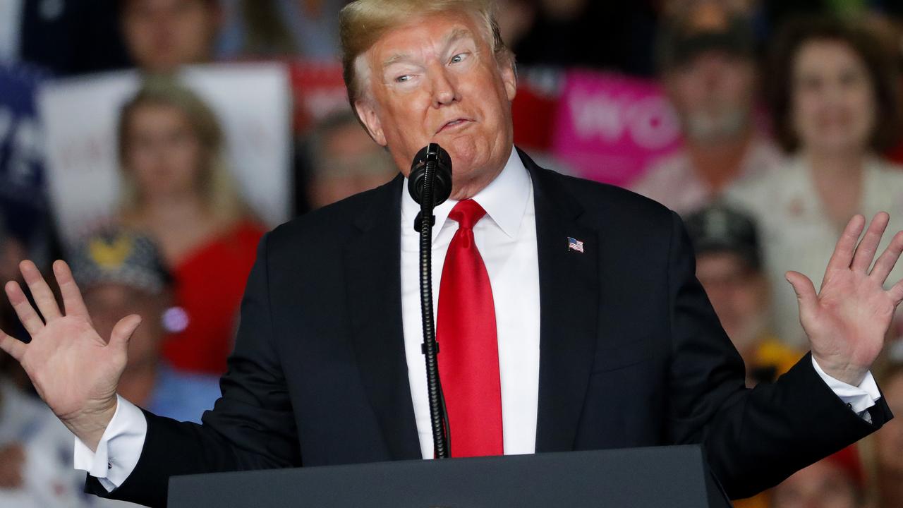 Donald Trump at a rally today. Pic: AP/John Bazemore