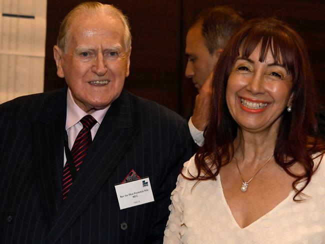 Fred Nile with wife Sivana Nero. Picture: AAP