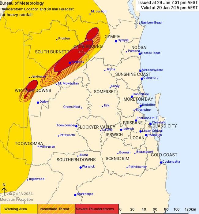 The BoM's warning issued Monday night.