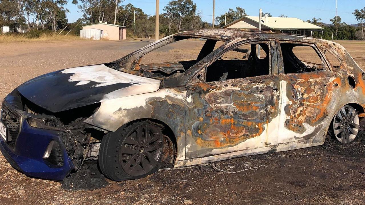 A stolen car was burnt out in West Gladstone.