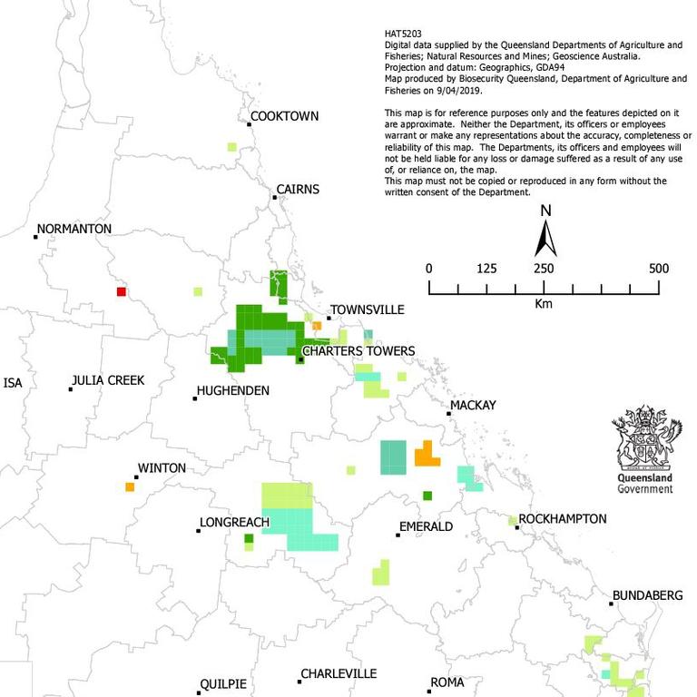 Population map of the chital deer in 2018. Source: Queensland Department of Agriculture