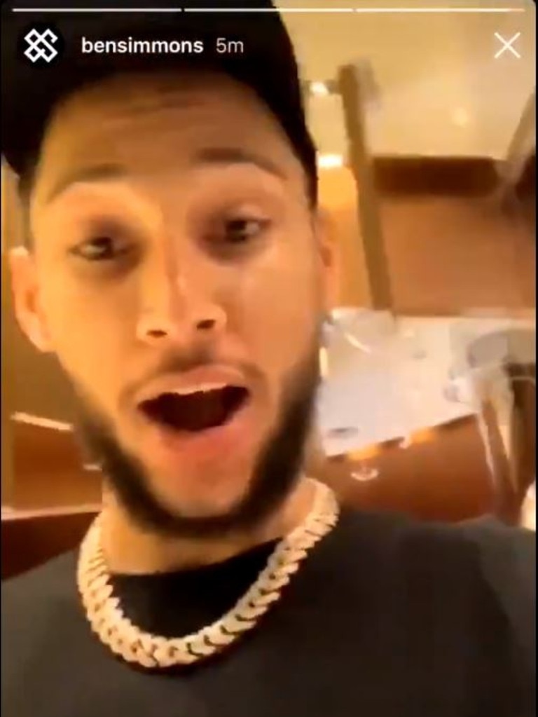 Ben Simmons Instagram post after being denied entrance to Crown Casino Melbourne