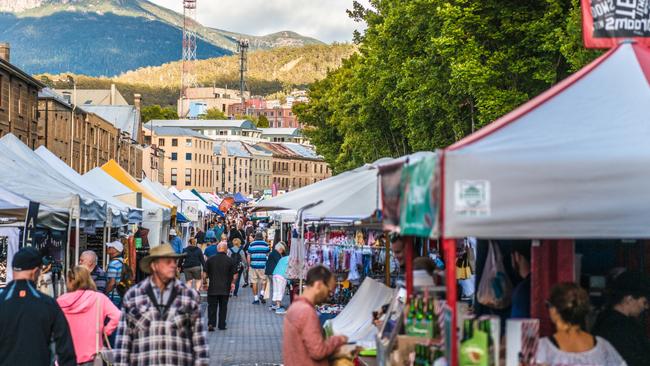 Salamanca becomes a walking only precinct on Saturday, which is market day. <br/>Picture: Tourism Tasmania &amp; Hobart City Council