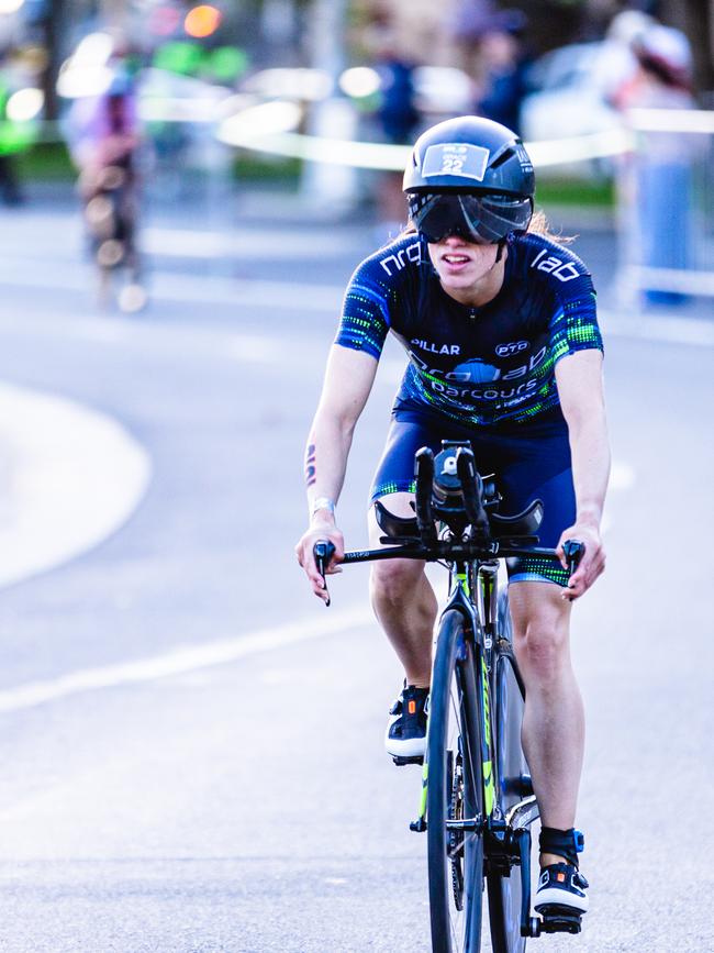 Competitors in the Ironman 70.3 Tasmania in Hobart Picture: Linda Higginson