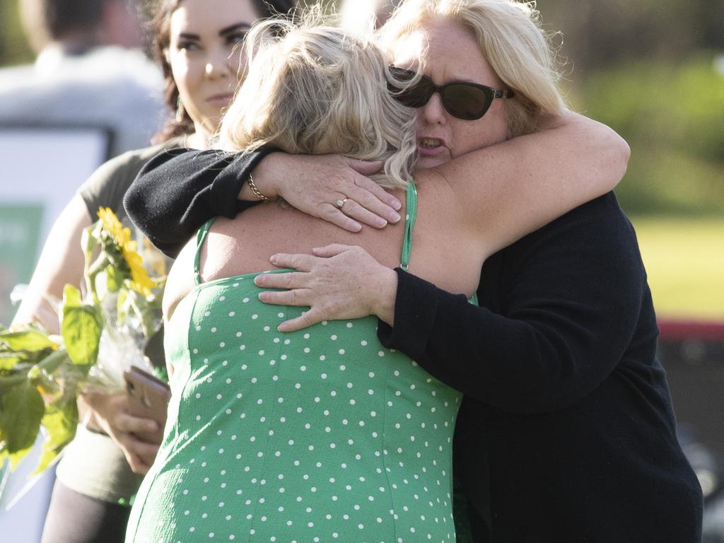 There were emotional scenes at the vigil. Picture: Nigel Hallett