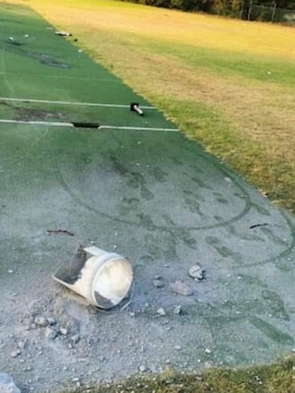 Damage done at Harry Gapes Park. Picture: Facebook