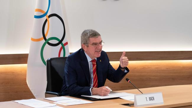 IOC president Thomas Bach attending an IOC Executive Board Meetings at Olympic House in Lausanne. Picture: AFP