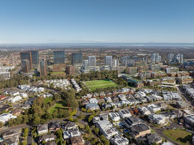 More homes and jobs are set to be available near major transport hubs as the NSW Government releases its master plans for rezonings across Sydney. Pictured is Bella Vista.