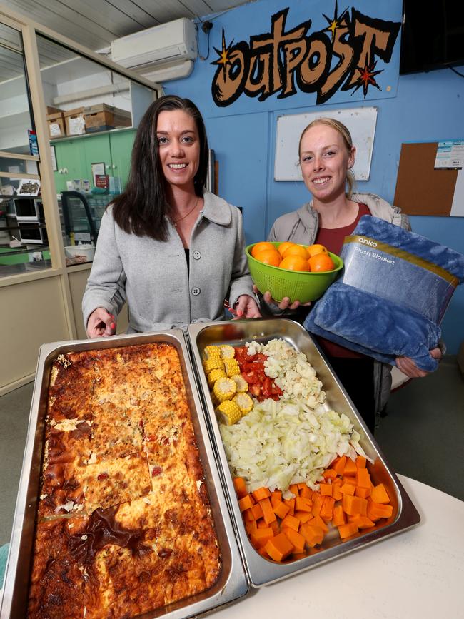 The Outpost’s Amy Flint and Volunteer Asia Pogue at The Outpost. Picture: Mike Dugdale