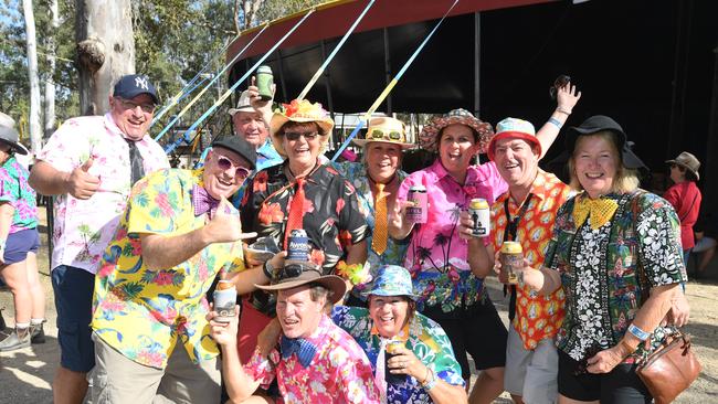 2019 Gympie Muster - Peter Boyle, Sir Marc Harmer, Cyril Curley, Bev Curley, Pat Possum, Anita Curley, Brett Kermio, Robyn Brown, Harry Brown, Kay Wright