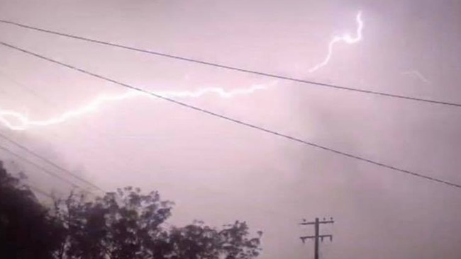 Lightning over Logan Central. Picture: Casey McLean