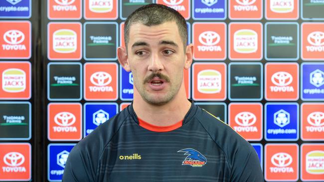 Walker spoke to the media at West Lakes on Tuesday. Picture: NCA NewsWire / Brenton Edwards