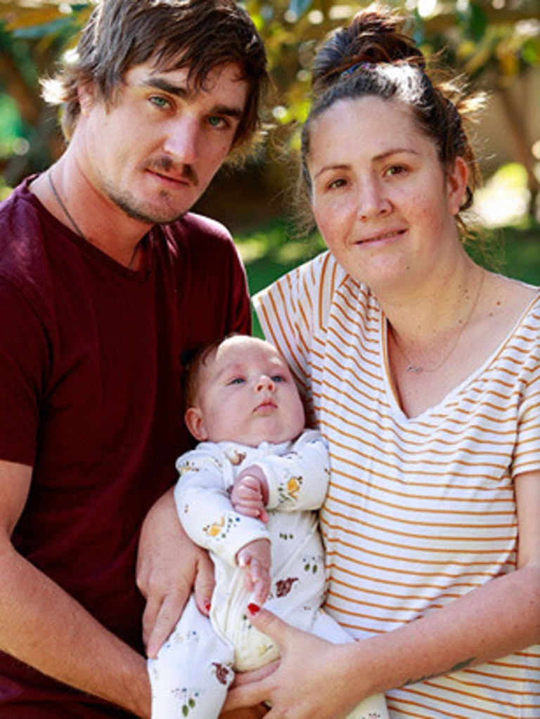 Queensland Health have reversed its decision and will allow Jessie Evans, her partner Billy Blacker and their four-month-old son to isolate at their rural property on the Sunshine State. Picture: Justin Lloyd
