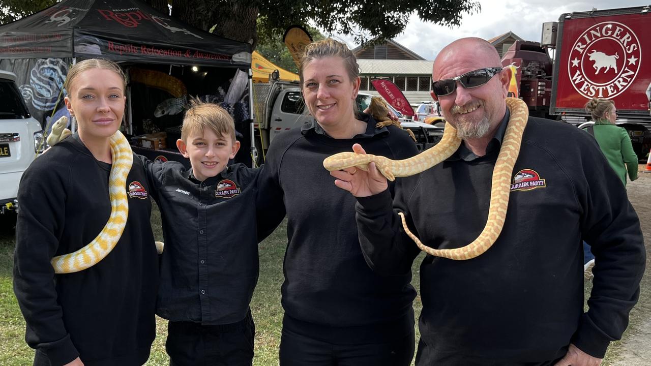 Jessie, Jensen, Brooke and Tony from Reptile Relocation and Awareness – Jurassic Party at the Kingaroy Show on Saturday, May 3 2025.