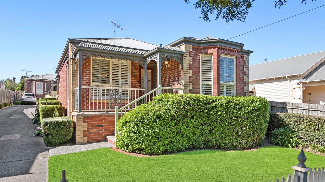 The two-bedroom townhouse at 1/149 Kilgour St, Geelong, is listed for sale with price hopes from $695,000 to $730,000.