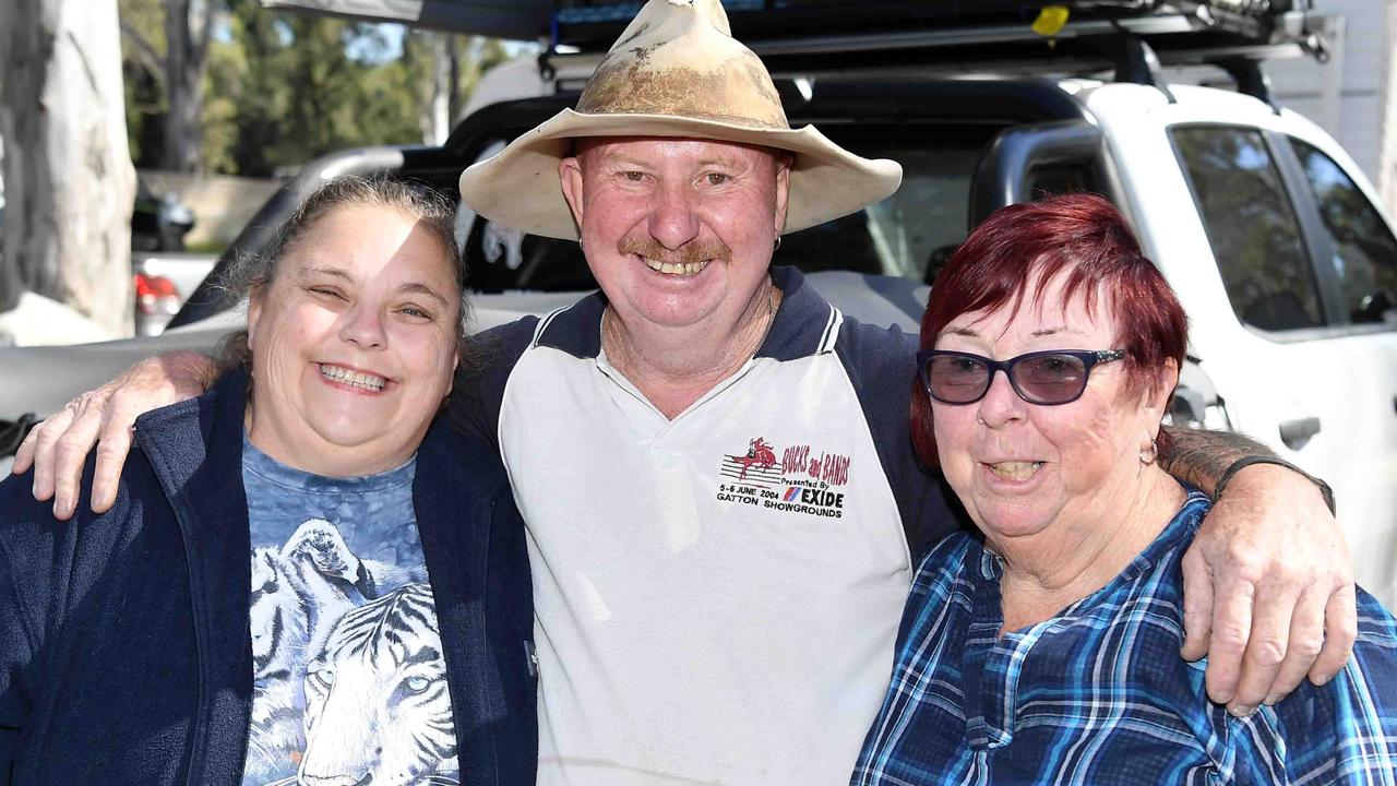 Tracy, Peter and Helen Conley at the Gympie Muster. Photo: Patrick Woods.