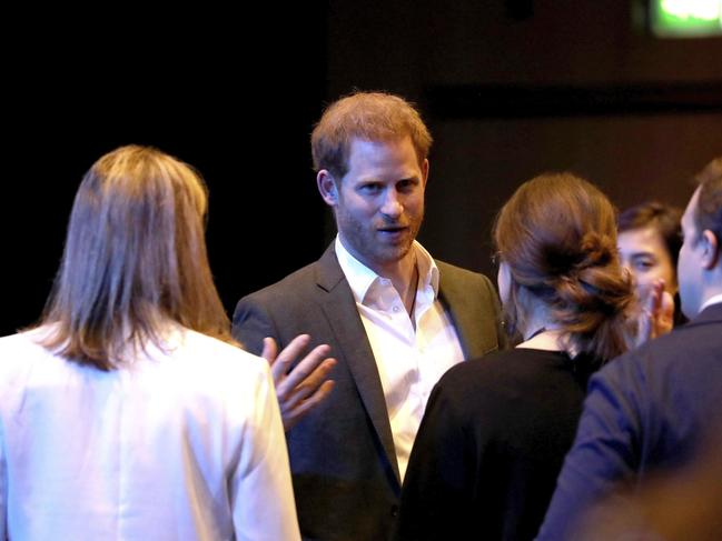 Prince Harry went for an informal approach at the event, asking to be called “Harry”. Picture: AP