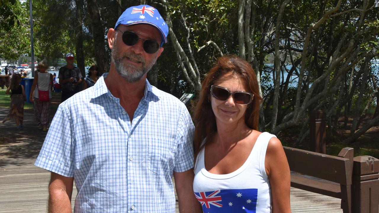 Steve and Lexy Planck wear the Australian colours with pride.