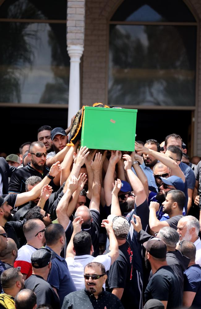 The funeral for one of the 8-year-old boys at the Lakemba Mosque today. Picture: Brianne Makin