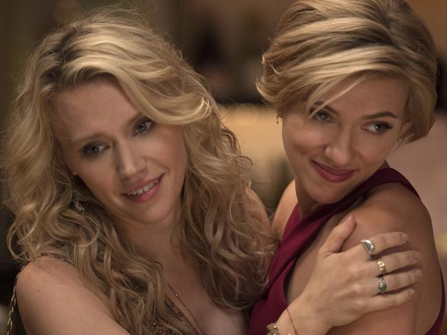 This image released by Sony Pictures shows Kate McKinnon, left, and Scarlett Johansson in a scene from "Rough Night." (Macall Polay/Sony, Columbia Pictures via AP)