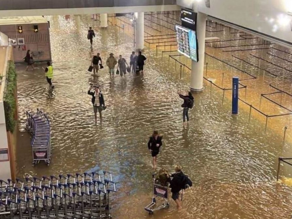 Flooding at Auckland International Airport. Picture: Supplied