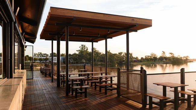 View to a thrill: the stunning vista from the decks of Nagambie Brewery and Distillery Pic Credit: Gareth Sobey