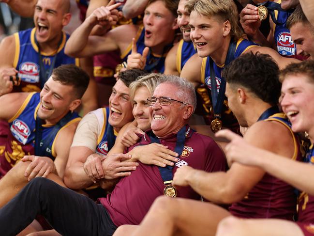 Chris Fagan was all smiles. Picture: Cameron Spencer/AFL Photos