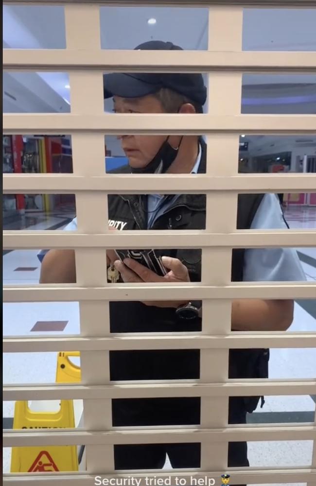 Dan was spotted by a security guard who also wasn’t sure how to free him from the store. Picture: TikTok/@danstube.tv.