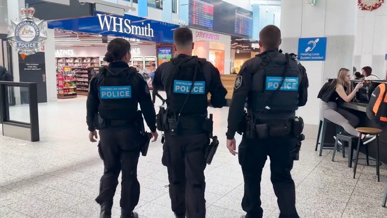 AFP officers patrol nine major airports in Australia. Picture: AFP