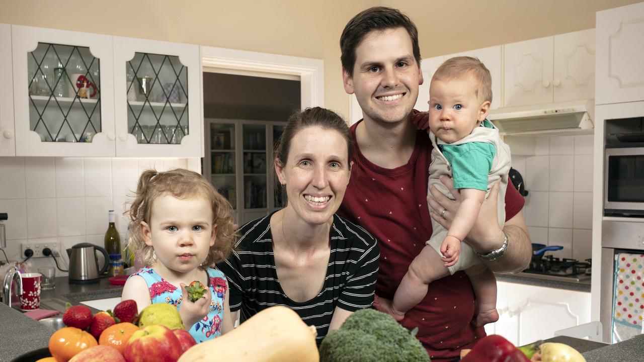 The Enright family love their fresh fruit and vegetables. Picture: Emma Brasier.