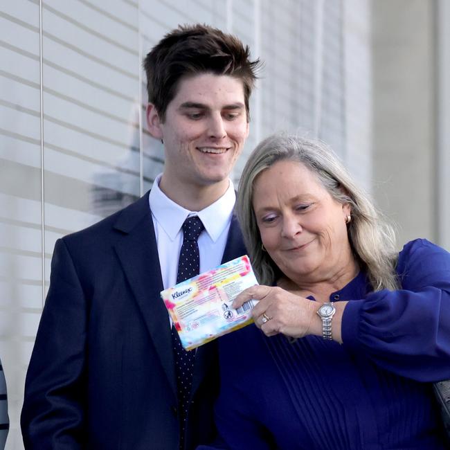 Brisbane Grammar School old boy Jake Barrientos outside court. Picture: Steve Pohlner