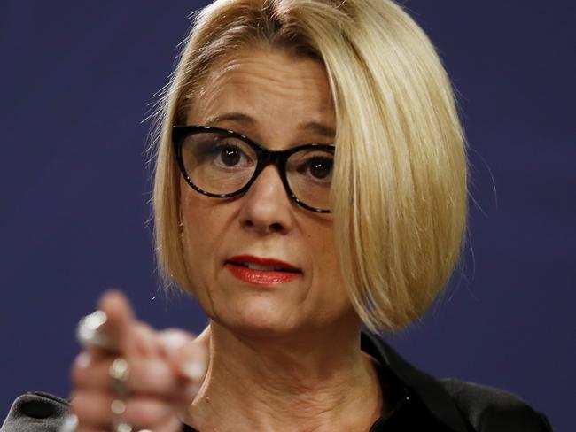 SYDNEY, AUSTRALIA - NewsWire Photos APRIL 19, 2022: The Shadow Minister for Government Accountability, Kristina Keneally, address the media at a press conference on Tuesday. Picture: NCA NewsWire / Nikki Short