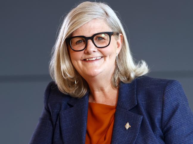 DAILY TELEGRAPH 5TH APRIL 2023EMBARGOED FOR 2023 POWER 100 SPECIAL - DO NOT USE BEFORE Pictured in Sydney is Aware Super chair Sam Mostyn for Daily Telegraph Power 100 special.Picture: Richard Dobson