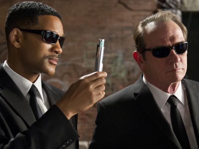 Tommy Lee Jones and Will Smith in a scene from film Men in Black III. 3.