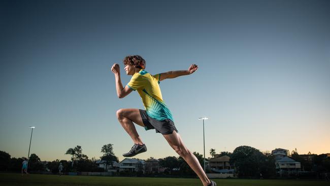 Calab Law training at Windsor Park will aim to compete in the 2032 Brisbane Olympic Games. PICTURE: Brad Fleet