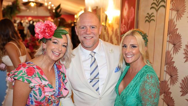 Kel Flanders, Mike Tindall and Mel Robinson at the Magic Millions Race Day 2025 at Gold Coast Turf Club for Gold Coast at Large. Picture, Portia Large.