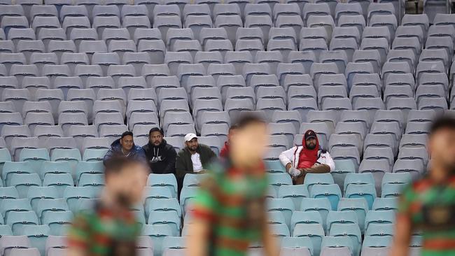 SYDNEY, AUSTRALIA — JUNE 16: The crowd watch on during the round 15 NRL match between the South Sydney Rabbitohs and the Gold Coast Titans at ANZ Stadium on June 16, 2017 in Sydney, Australia. (Photo by Mark Kolbe/Getty Images)