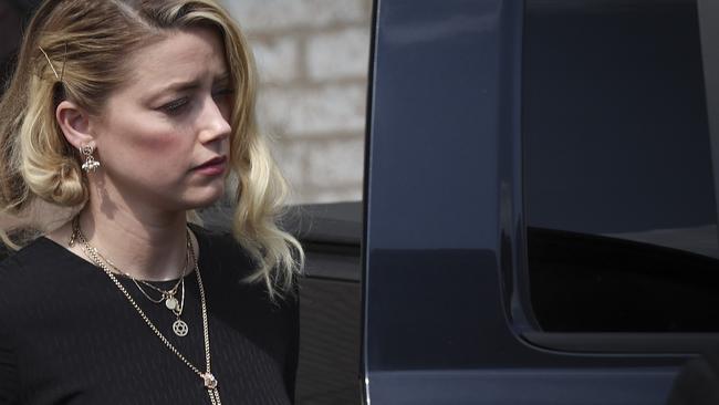 Amber Heard departs the Fairfax County Courthouse after her loss. Picture: Win McNamee/Getty Images/AFP