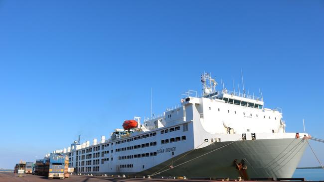 MV Ocean Drover,A total 15,000 Northern Territory cattle worth more than $20 million have been loaded at Darwin Port via a total of 100 road train movements. Exporter AUSTREX loaded 11,500 NT cattle on the MV Ocean Drover, SUPPLIED