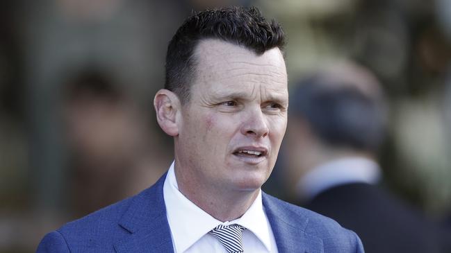 SYDNEY, AUSTRALIA - JUNE 18: Trainer Joe Pride looks on after winning race 6 the NSW Bookmakers Co-op Handicap with Rubinocchi during Sydney Racing at Rosehill Gardens on June 18, 2022 in Sydney, Australia. (Photo by Mark Evans/Getty Images)