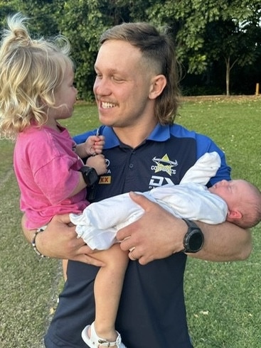 Reuben Cotter with daughter Sunny and son Banks